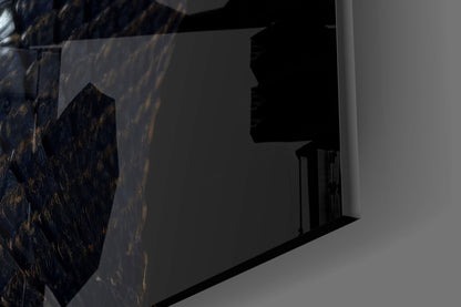 Golden-Eyed Black Snake Glass Wall Art || Designer Collection