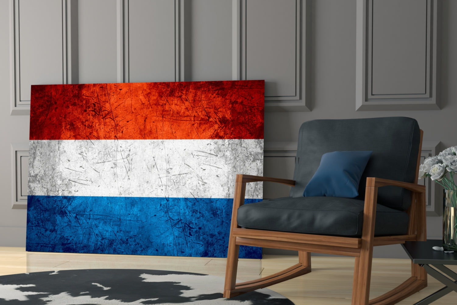 Flag of The Netherlands Glass Wall Art