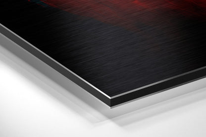 Fiery Ember Lion Profile Brushed Aluminum Dibond Wall Art