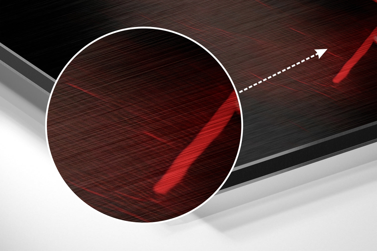 Red Rim Light Fierce Boxer Stare Brushed Aluminum Dibond Wall Art