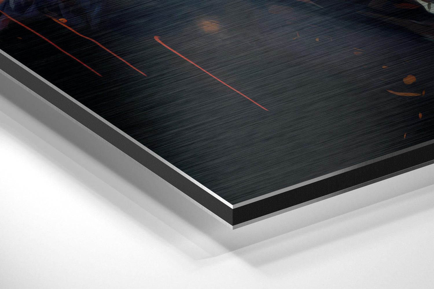 Red And Teal Splash Painted Man Brushed Aluminum Dibond Wall Art