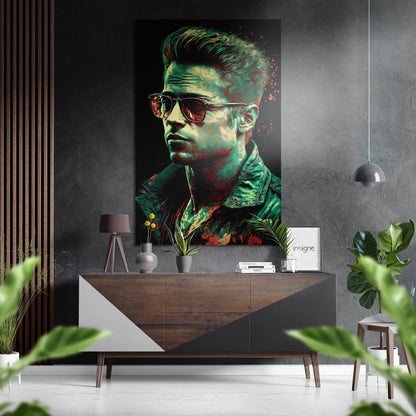 Emerald Tint Shades Portrait Brushed Aluminum Dibond Wall Art
