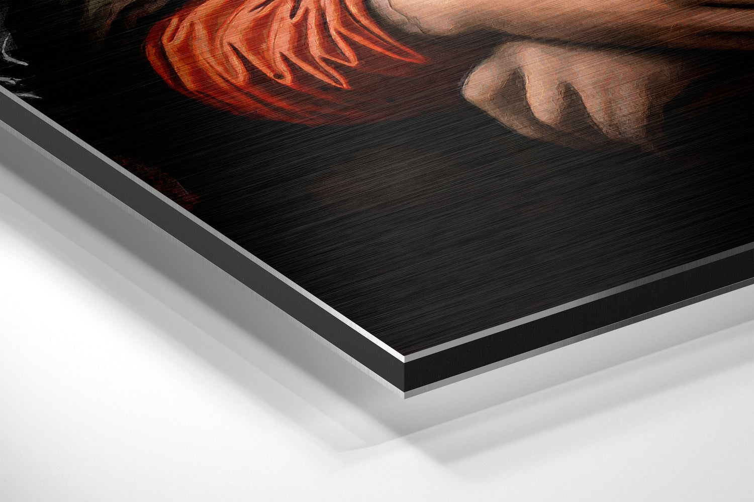 Mona Lisa with a Cat Brushed Aluminum Dibond Wall Art