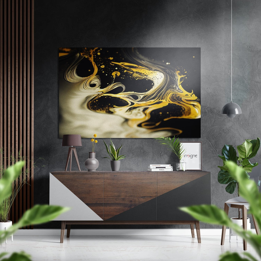 Abstract Brushed Aluminum Dibond Wall Art