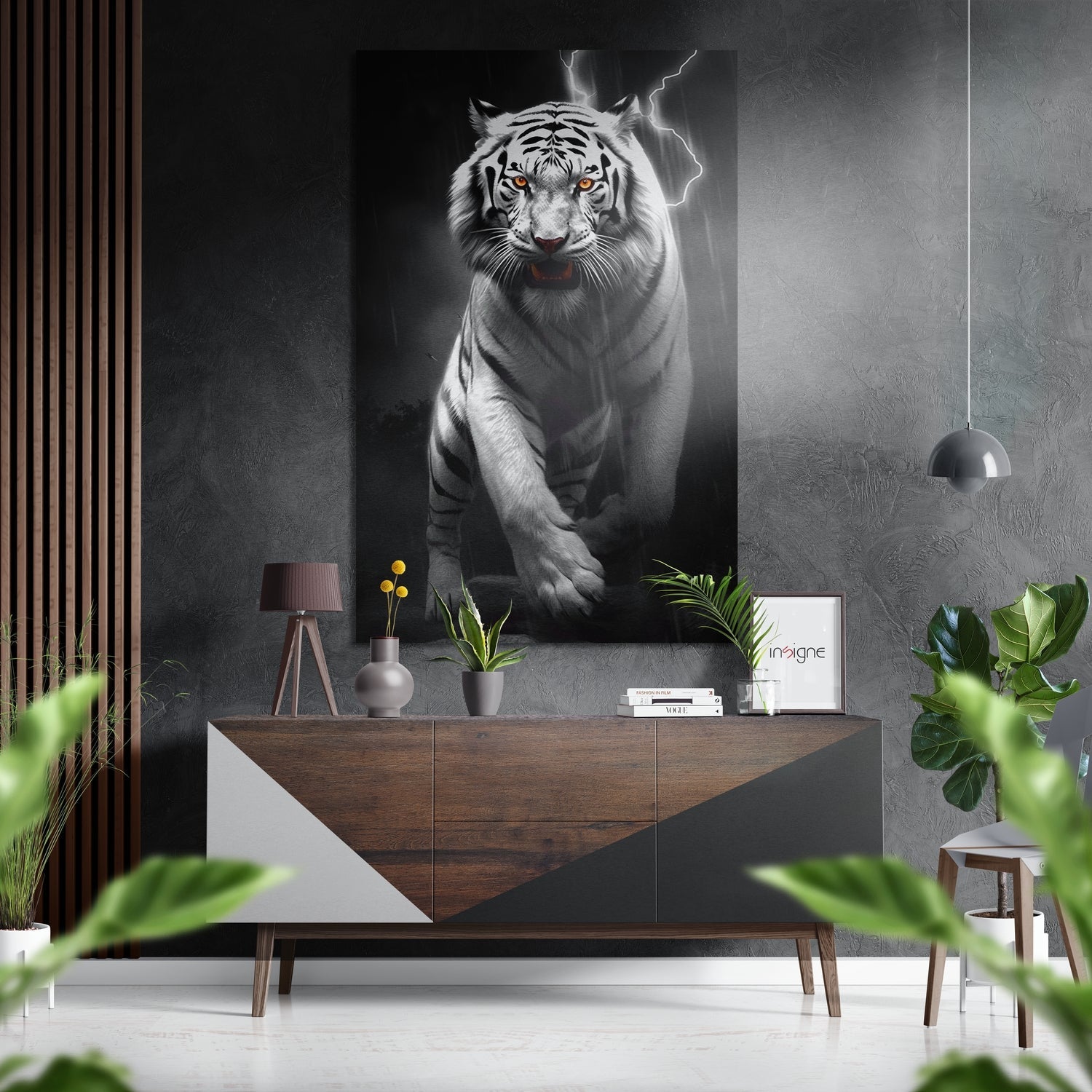 Anger of Tiger Brushed Aluminum Dibond Wall Art