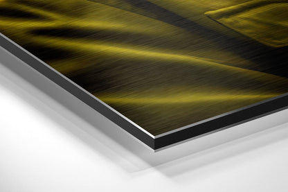Golden Yellow Gorilla In Sunglasses Brushed Aluminum Dibond Wall Art