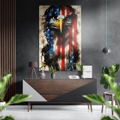 American Eagle Brushed Aluminum Dibond Wall Art