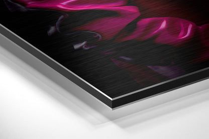 Magenta Jacket Rhino With Headphones Brushed Aluminum Dibond Wall Art