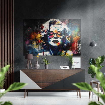 Sunglasses Splatter Blonde Brushed Aluminum Dibond Wall Art