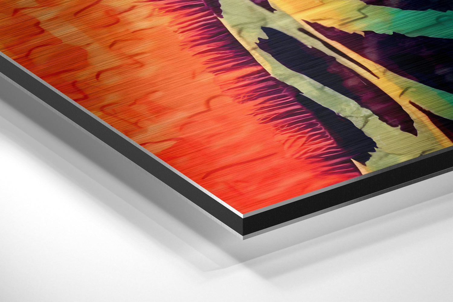 Vivid Neon Giraffe Purple Shades Brushed Aluminum Dibond Wall Art