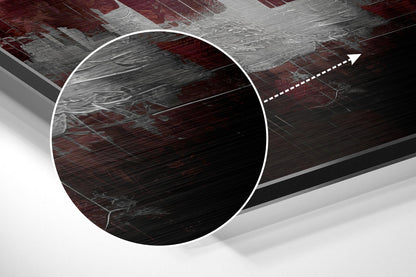 Crimson Sky City Skyline Brushed Aluminum Dibond Wall Art
