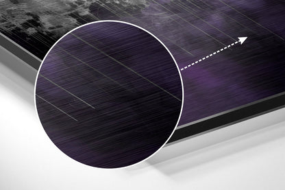 Purple Mirrored City Skyline Brushed Aluminum Dibond Wall Art