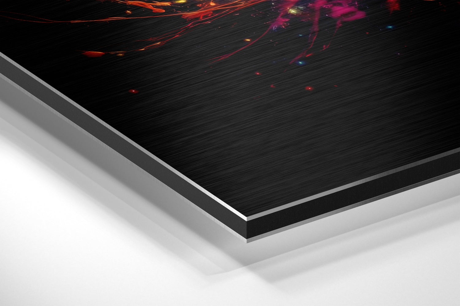 Planets and Paint Splash Brushed Aluminum Dibond Wall Art