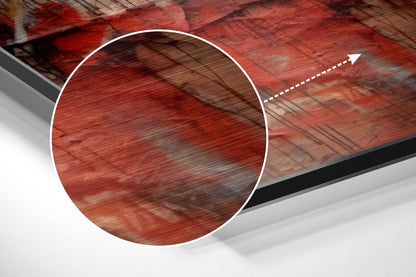Crimson Textured Boxing Punch Scene Brushed Aluminum Dibond Wall Art