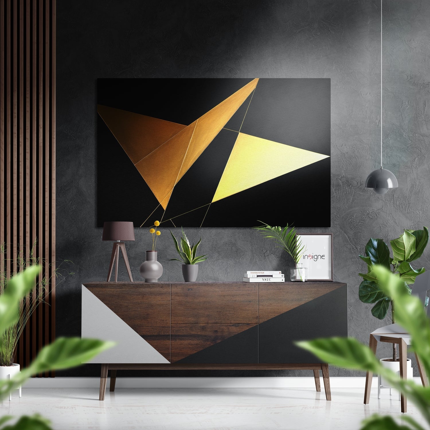 Pyramids Brushed Aluminum Dibond Wall Art