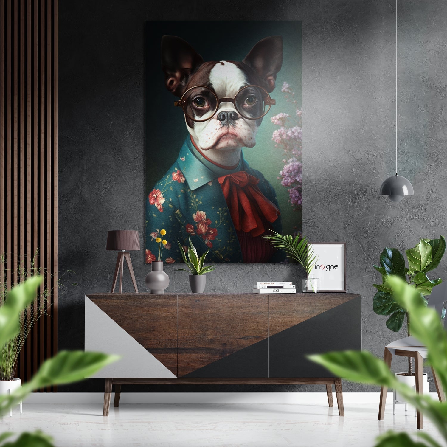 Monsieur Dog Brushed Aluminum Dibond Wall Art