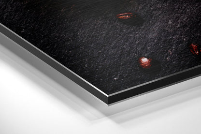 Coffee Beans And Bowls Flat Lay Brushed Aluminum Dibond Wall Art