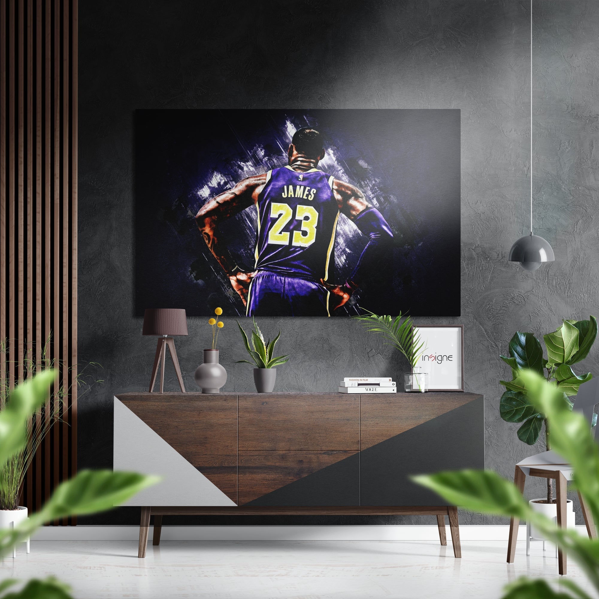 White Splash Purple 23 Jersey Back Brushed Aluminium Dibond Wall Art