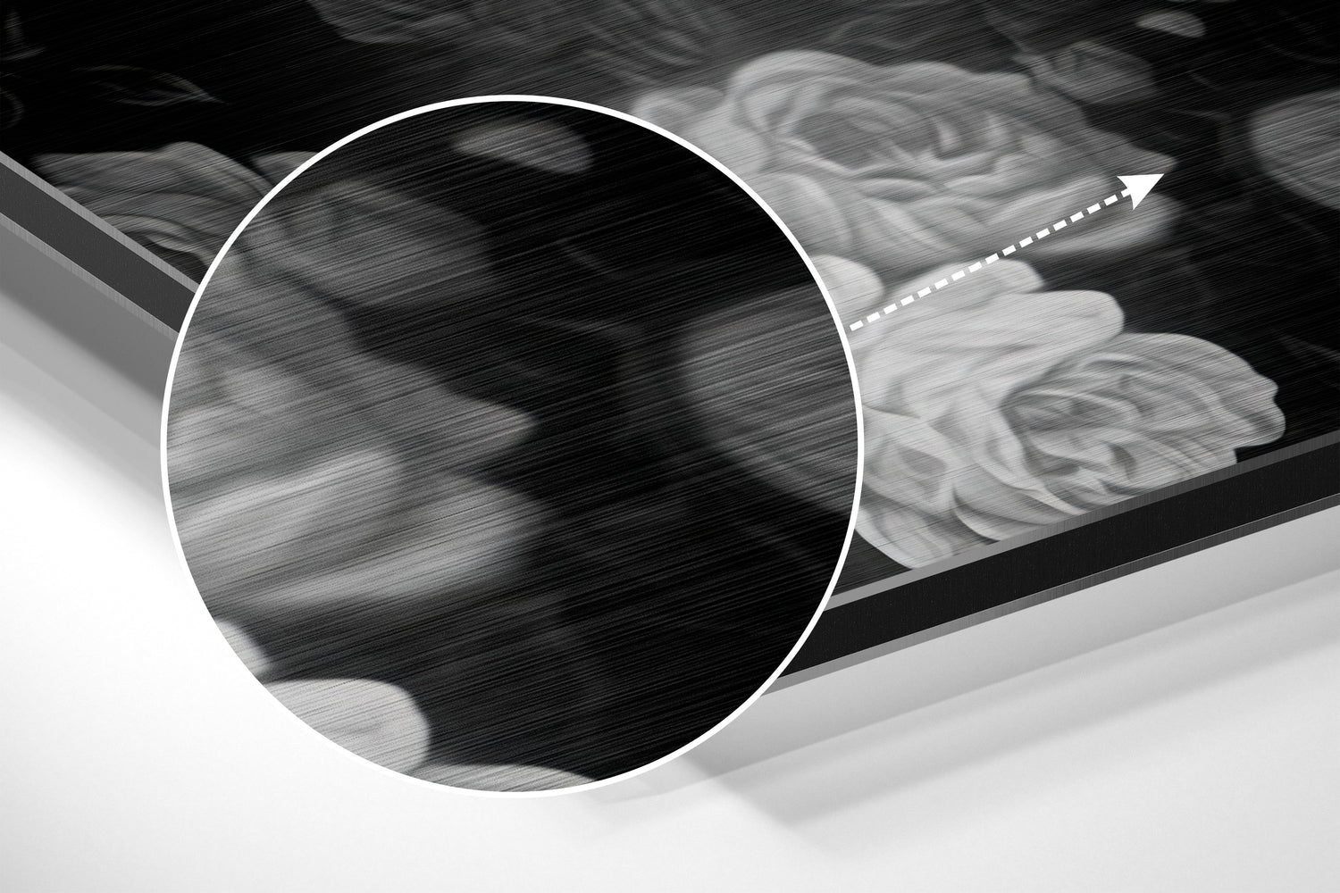 Skull and Roses Brushed Aluminium Dibond Wall Art