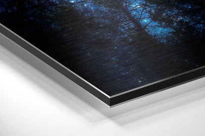 Never Stop Looking Up Blue Nebula Brushed Aluminium Dibond Wall Art