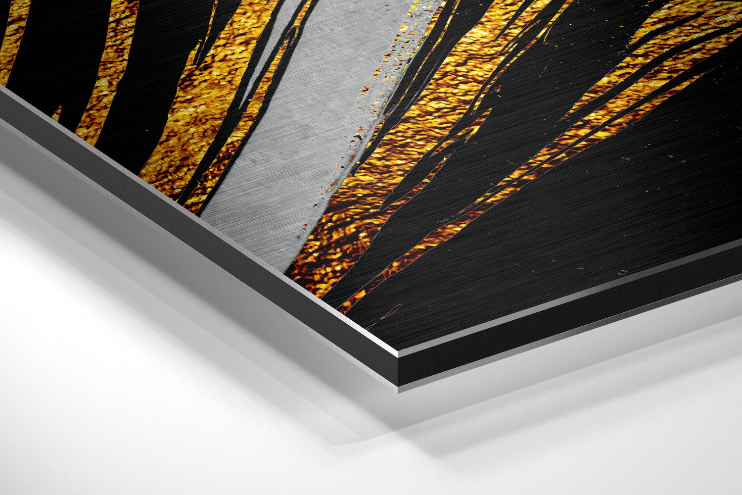 Golden Feather Brushed Aluminium Dibond Wall Art