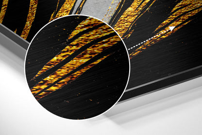 Golden Feather Brushed Aluminium Dibond Wall Art