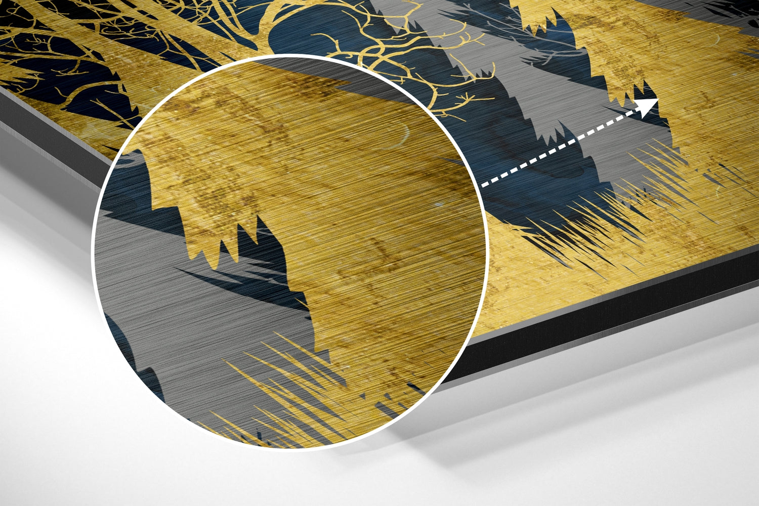 Golden Forest Brushed Aluminium Dibond Wall Art