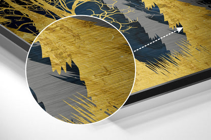Golden Forest Brushed Aluminium Dibond Wall Art
