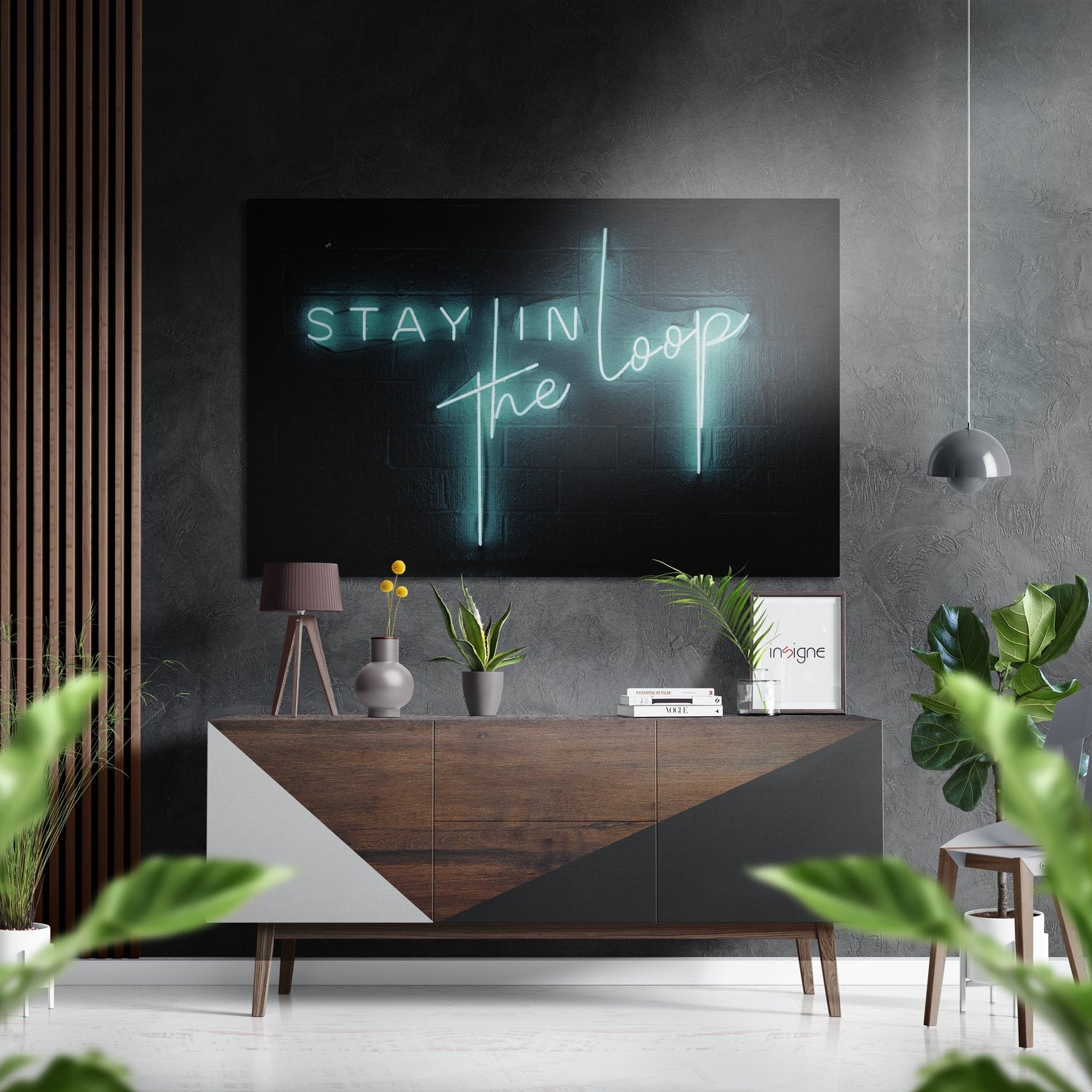 Stay in the Loop Brushed Aluminium Dibond Wall Art