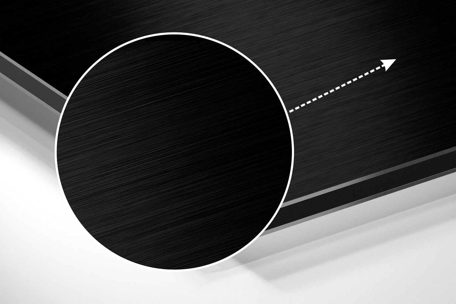 Orange Swirling Smoke On Black Brushed Aluminium Dibond Wall Art