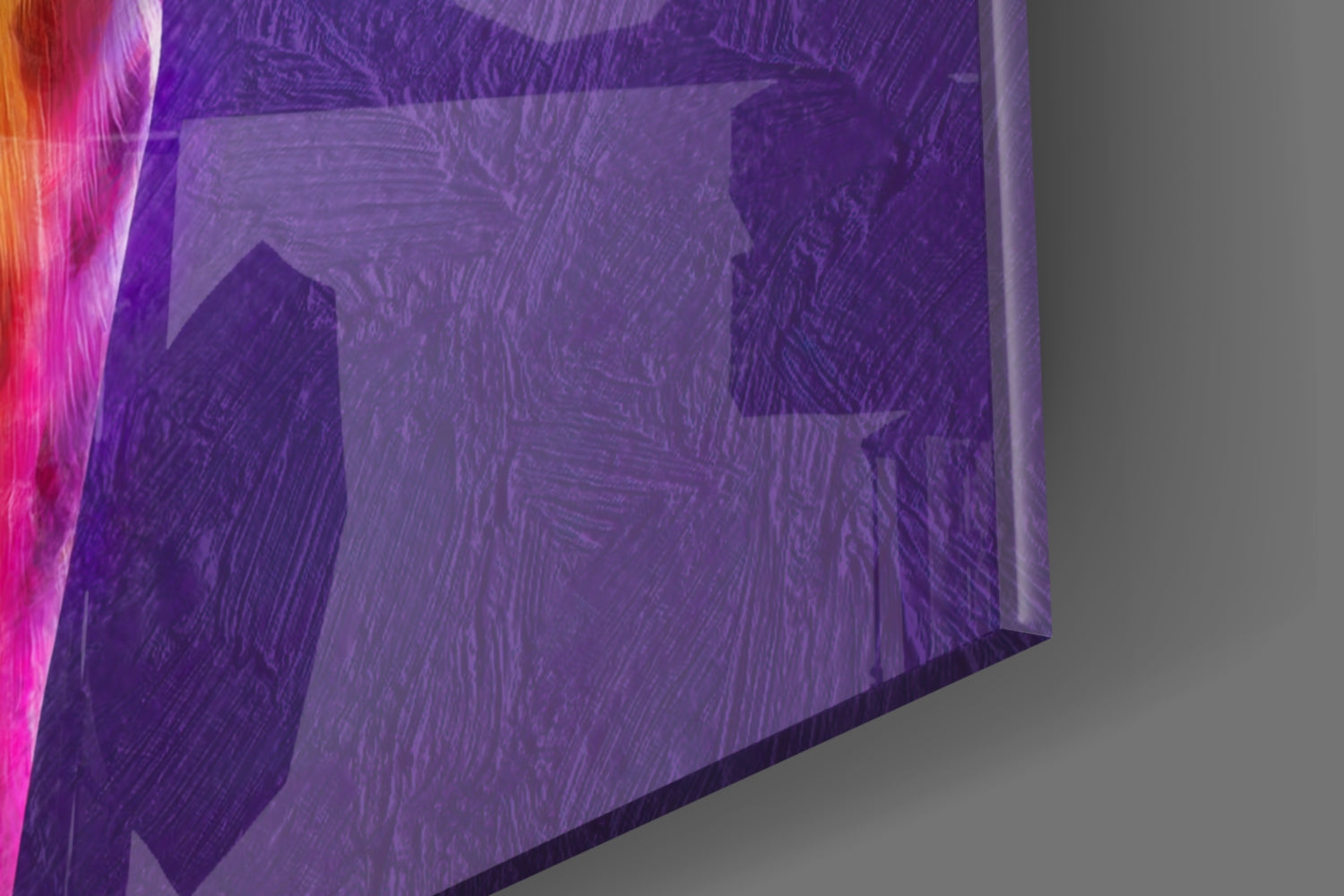 Purple Pink Painted Giraffe Glass Wall Art