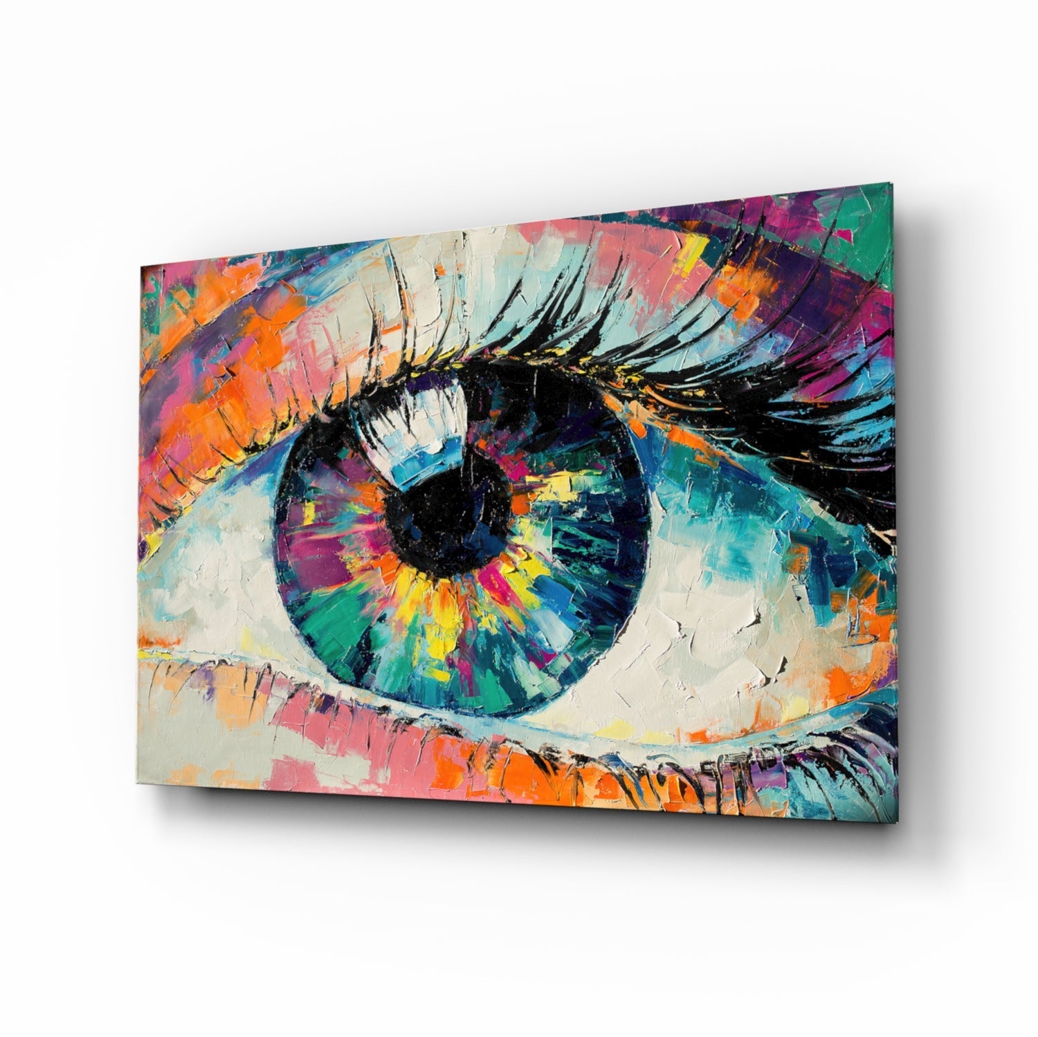 Palette Knife Painted Colorful Eye Glass Wall Art