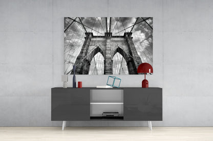 Bridge Arches Upward View Glass Wall Art