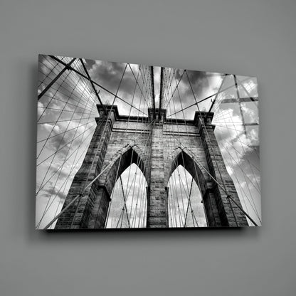 Bridge Arches Upward View Glass Wall Art