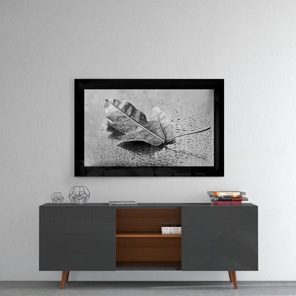 Raindrop Fallen Leaf Glass Wall Art