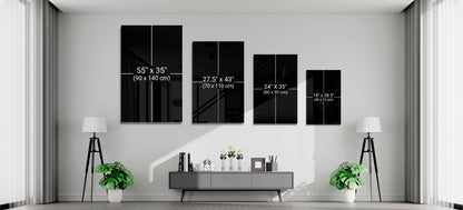 Crimson Petal Swirls Gold Ribbon Glass Wall Art