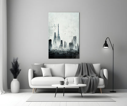 Old City Silhouette Glass Art  || Designer Collection