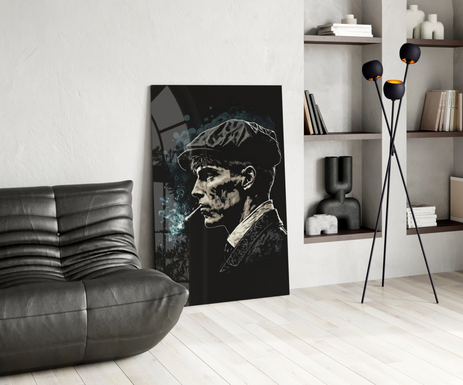 Newsboy Cap Gangster Glass Wall Art  || Designer Collection