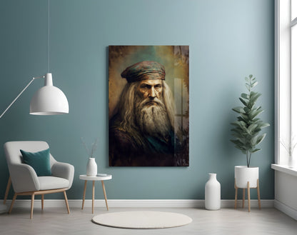 Leonardo da Vinci Glass Wall Art  || Designer Collection