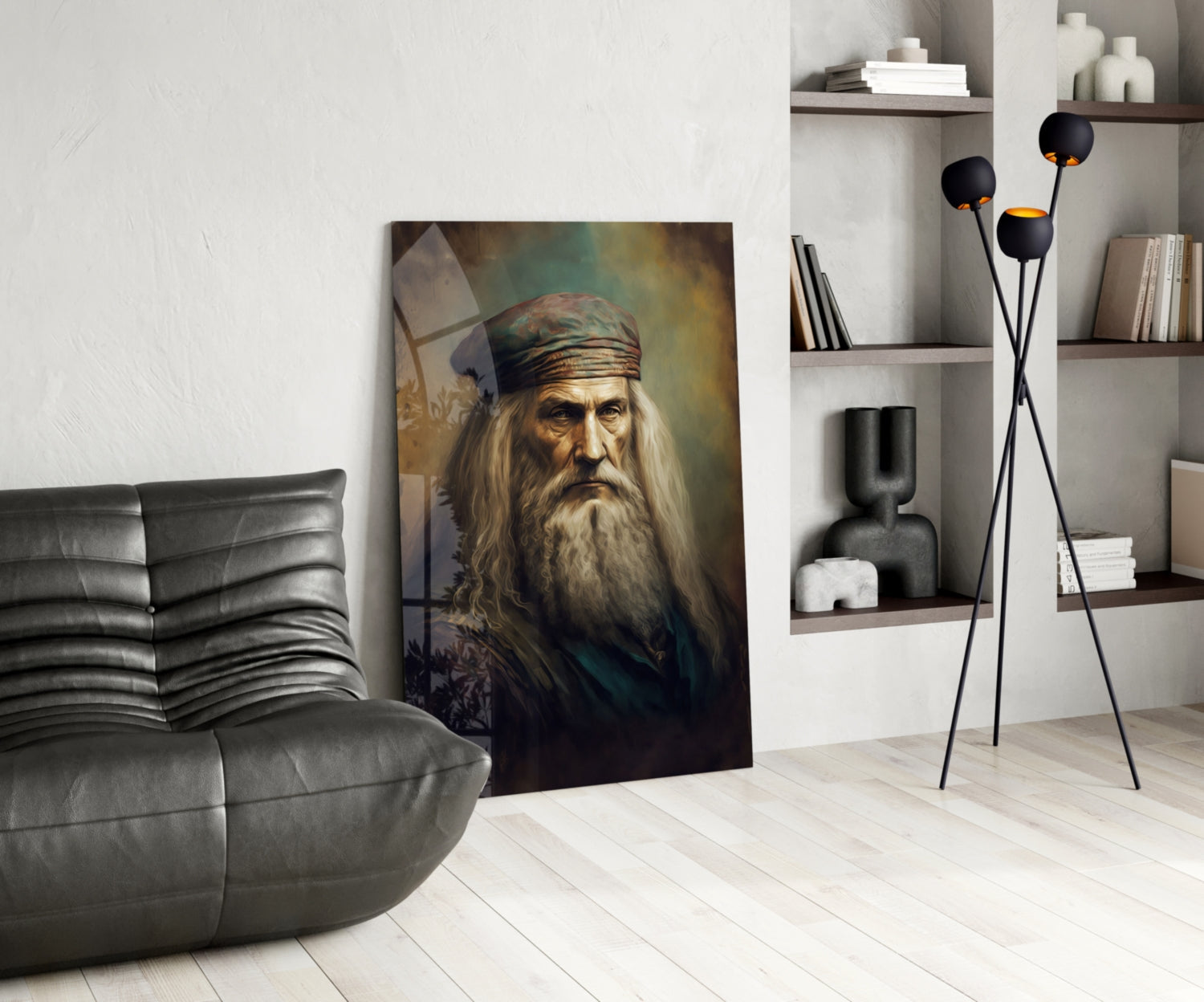 Leonardo da Vinci Glass Wall Art  || Designer Collection
