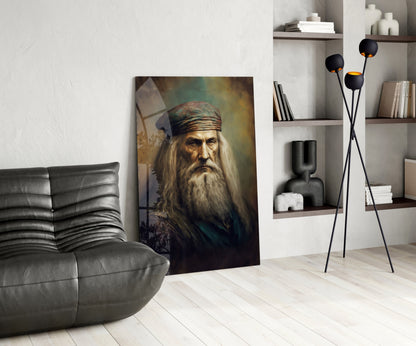 Leonardo da Vinci Glass Wall Art  || Designer Collection