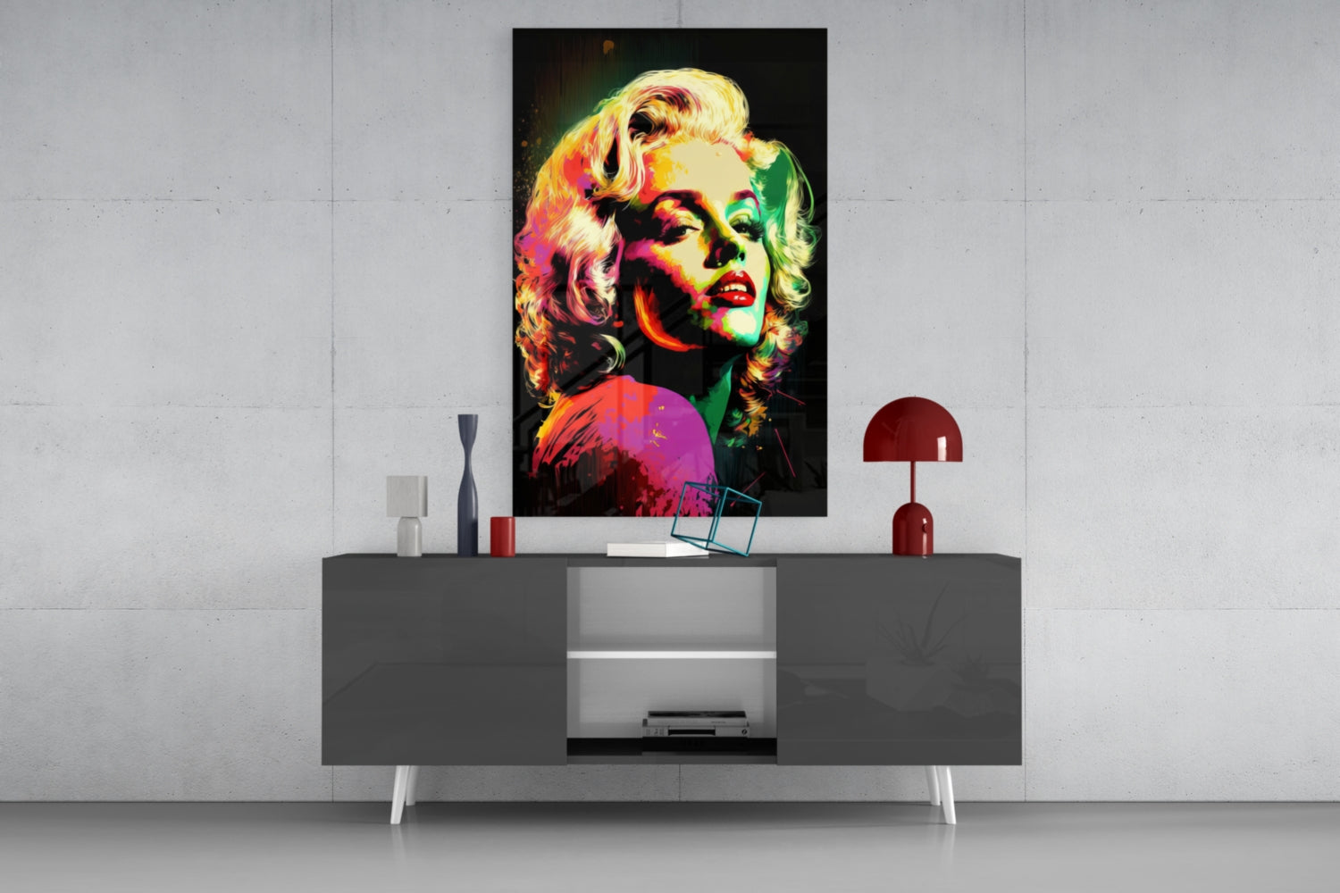 Rainbow Pop Blonde Icon Glass Wall Art