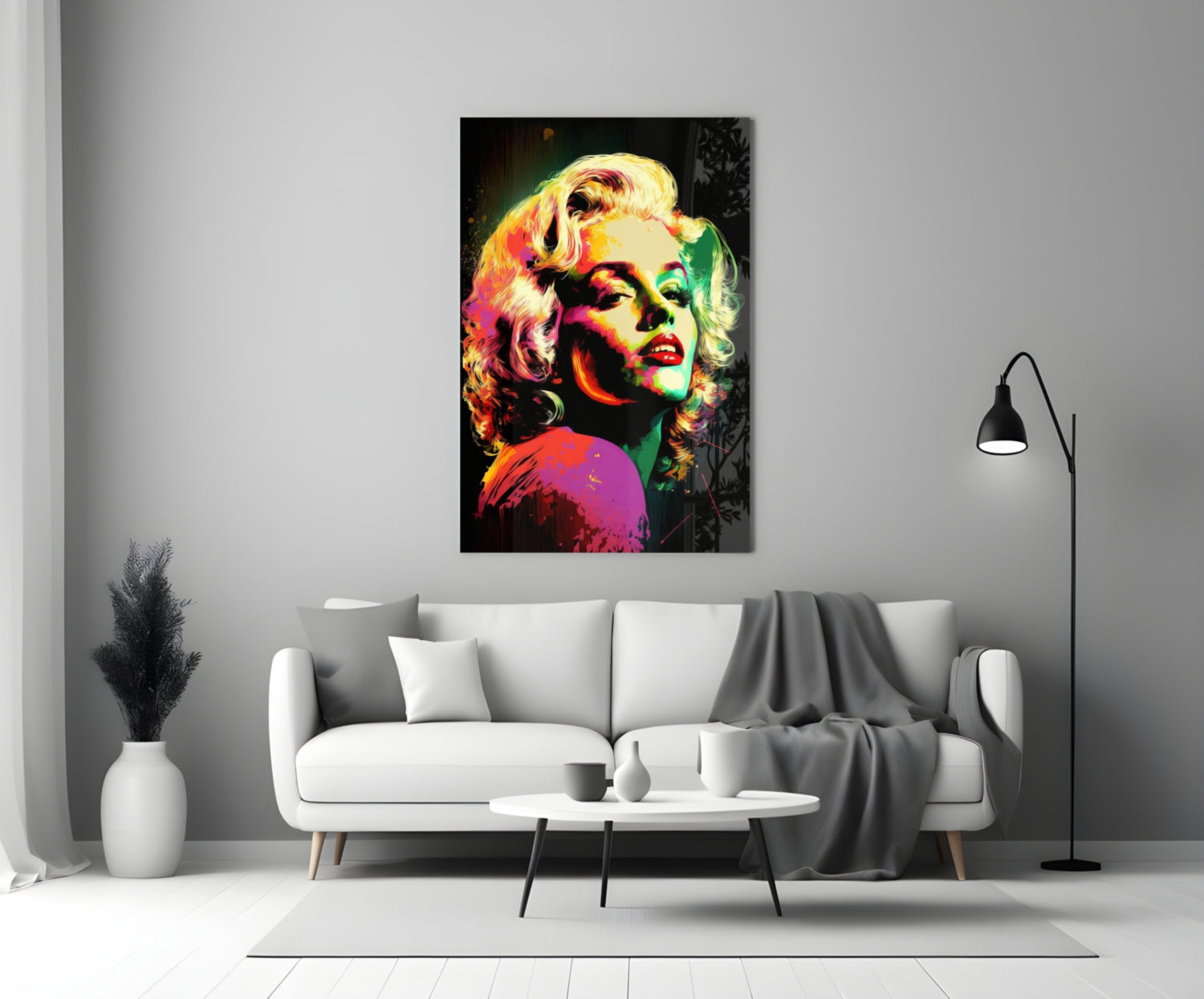 Rainbow Pop Blonde Icon Glass Wall Art