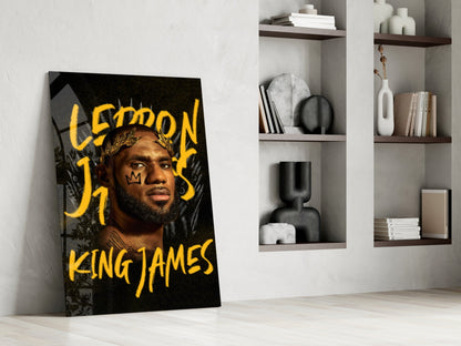 Crowned Basketball Champion Glass Wall Art || Designer Collection