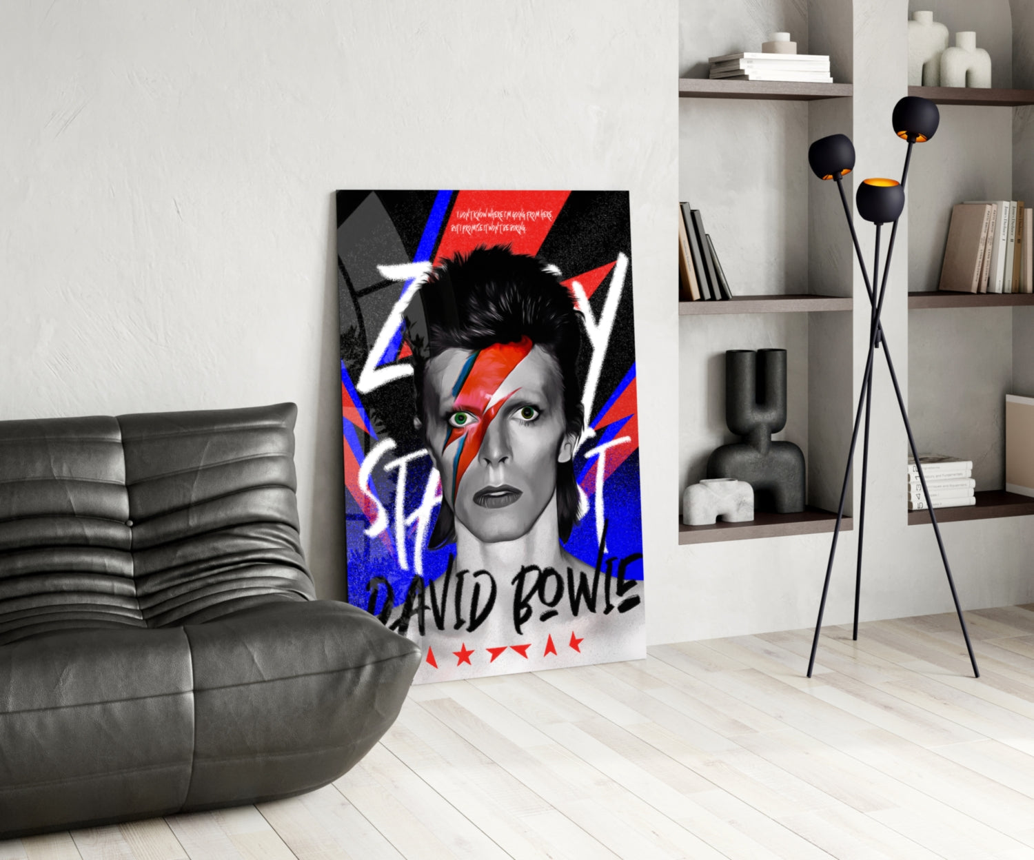 Glam Rock Portrait Glass Wall Art || Designers Collection