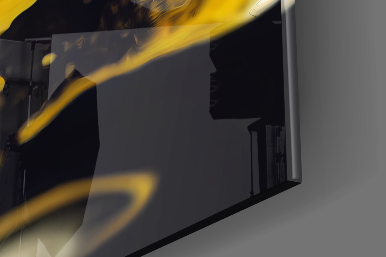Golden Splash Glass Wall Art || Designer Collection