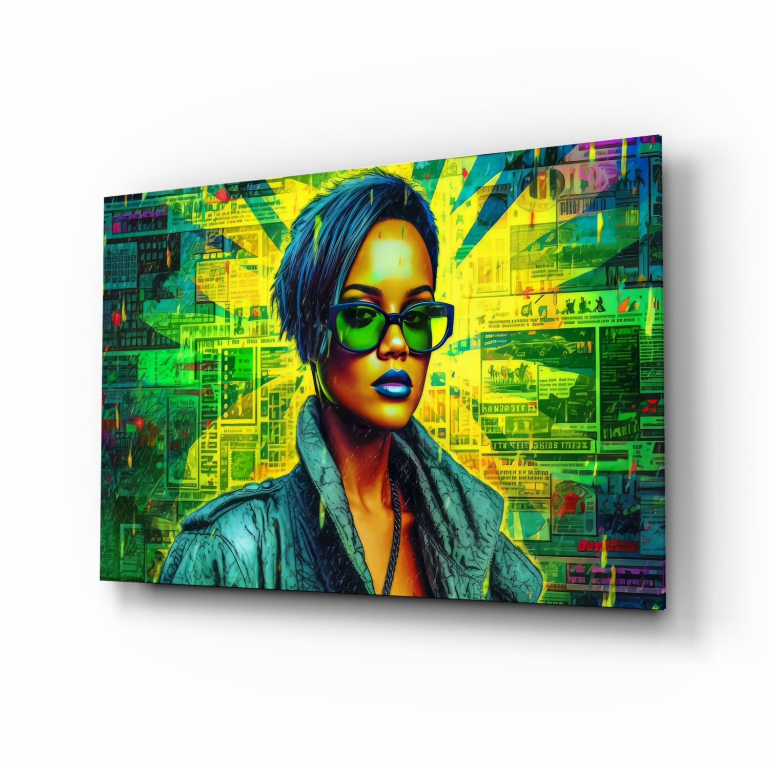 Modern Pop Diva Portrait Glass Wall Art || Designer Collection