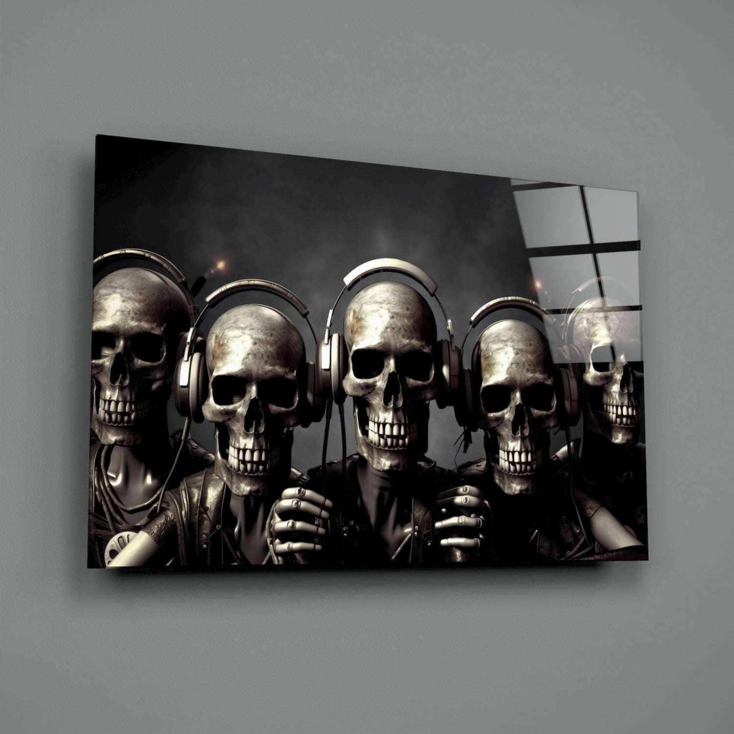 Skull Party Glass Wall Art || Designer&