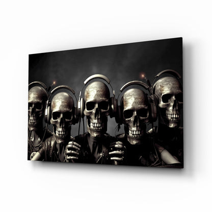 Skull Party Glass Wall Art || Designer&