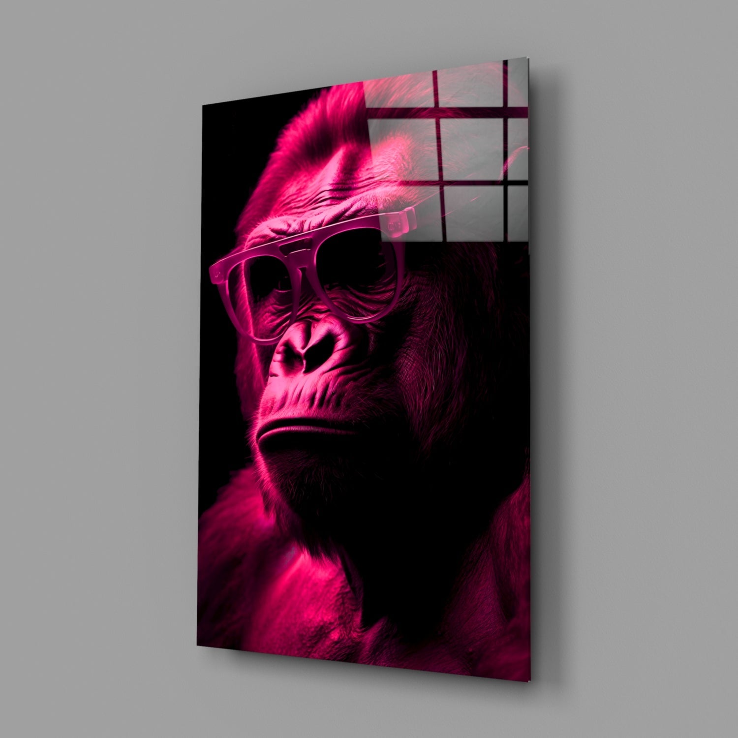 Ape the Thinker Glass Wall Art || Designer Collection